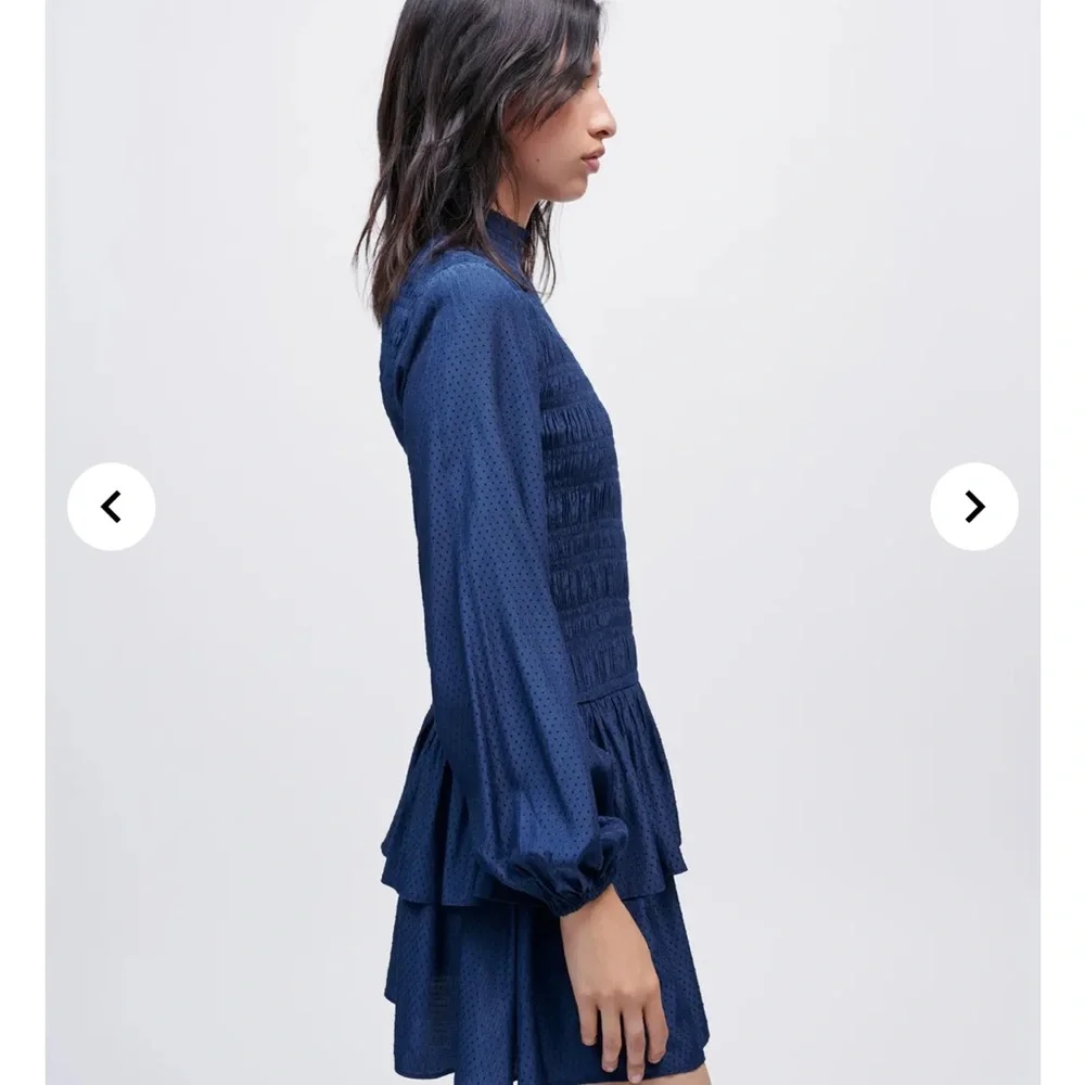 Maje Flounced Smocked Dress - Picture 8 of 9